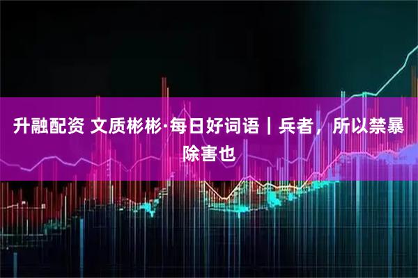 升融配资 文质彬彬·每日好词语|兵者,所以禁暴除害也